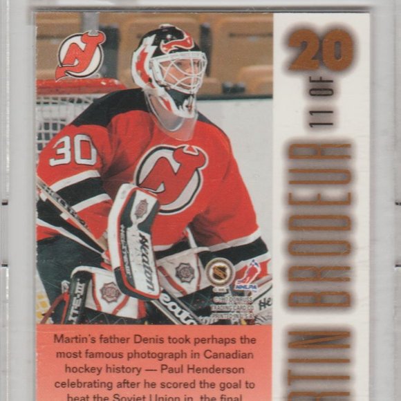 1996-97 Leaf Limited - Stubble #11 Martin Brodeur SN1500 New Jersey Devils #1451 - Picture 2 of 3